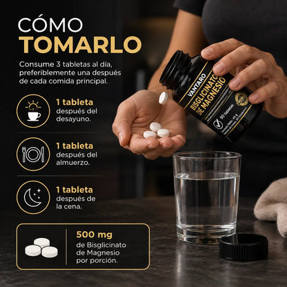 Bisglicinato de Magnesio 500mg - 90 Tabletas (Copia)
