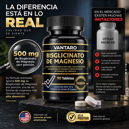 Bisglicinato de Magnesio 500mg - 90 Tabletas (Copia)