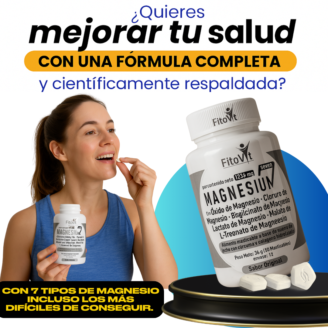 ✅MAGNESIUM 7: EL MAGNESIO MAS COMPLETO DEL MERCADO, DISEÑADO PARA ABORDAR MULTIPLES PROBLEMAS DE SALUD.